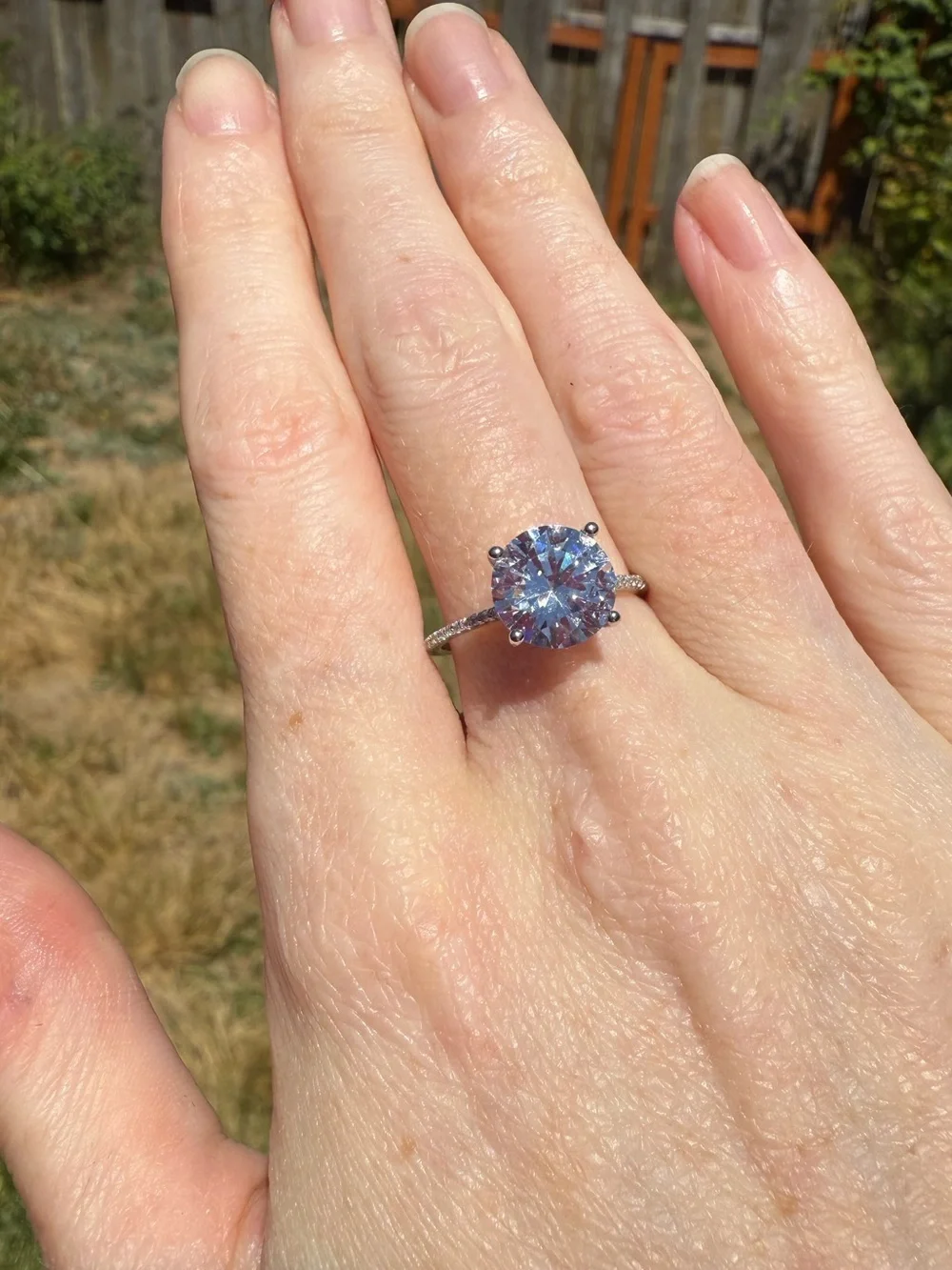 3Ct Natural Zircon Sterling Silver Ring!